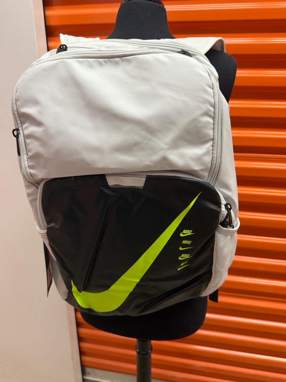 NWT Nike Men’s White and Black Backpack with Lime Swoosh